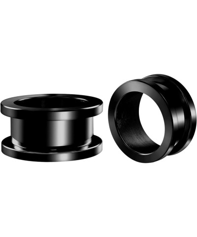 Black Coated Surgical steel Flesh Tunnels Ear Plugs Ear Stretching 2Pcs F-11/16 inch 18mm $9.76 Body Jewelry