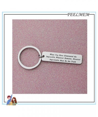 Movie Inspired Gift Keychain Detective Lover Gift When You Have Eliminated The Impossible Quotes Keychain Eliminated Keychain...