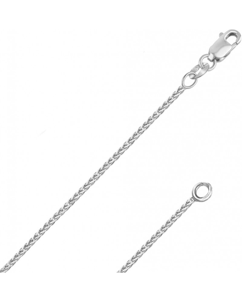 REAL Solid 14K or 10K Yellow or White Gold 0.80mm,1.0mm, 1.1mm Diamond Cut Braided Square Wheat Spiga Chain Necklace with Lob...