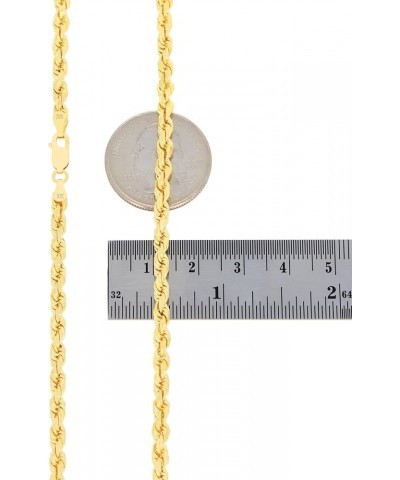 10k Yellow Gold 4mm Rope Chain Diamond Cut Bracelet or Anklet, Mens Womens Jewelry 7" 7.5" 8" 8.5" 9 Yellow 7.5 $79.54 Anklets