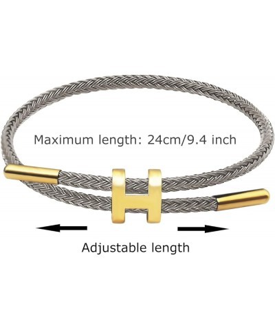 Adjustable Bracelet Rope Bracelet for Women Tatanium Steel Bracelet Gold Plated Jewelry Stainless Steel Bracelets for Women S...