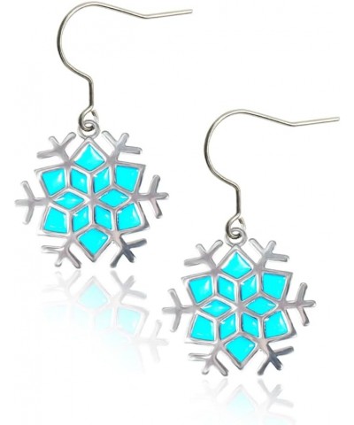 Enamel/Colorful Crystal Christmas Tree/Blue Snowflake/Minimalist Elk Dangle Earrings Cute Pure Titanium Earring Jewelry, Cubi...