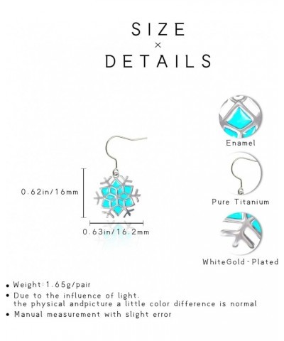 Enamel/Colorful Crystal Christmas Tree/Blue Snowflake/Minimalist Elk Dangle Earrings Cute Pure Titanium Earring Jewelry, Cubi...