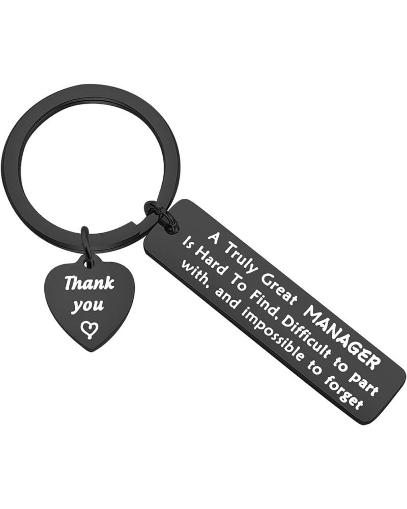 Manager Gift A Truly Great Manager Is Hard to Find Keychain Thank You Gift for Management,Leader,Boss Manager Keychain Black ...