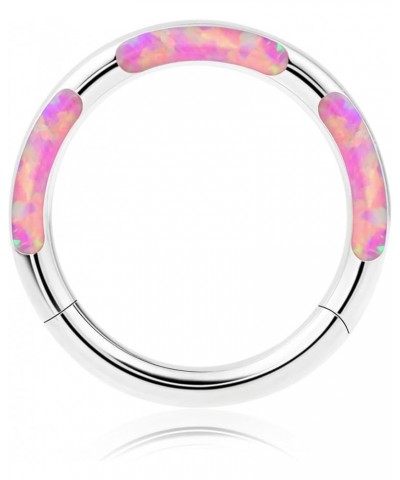 Titanium Daith Earring Hoop,CZ/OPAL 16G G23 Septum Rings Clicker Nose Rings Hoop, Lip Helix Cartilage Conch Piercing Jewelry ...