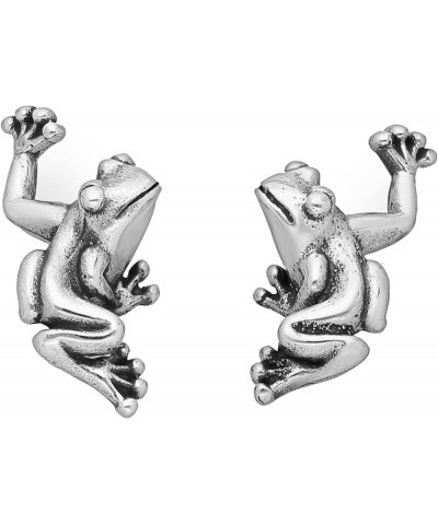 Frog .925 Sterling Silver Tiny Stud Earrings, for Cartilage, Helix, 2nd Ear Piercing (Hypoallergenic) Silver-Tone 001 $9.71 E...