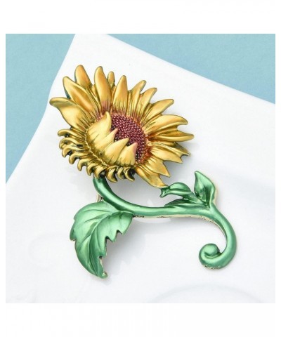 Enamel Big Sunflower Brooches Women Flower Party Office Banquet Brooch Pins $9.51 Brooches & Pins