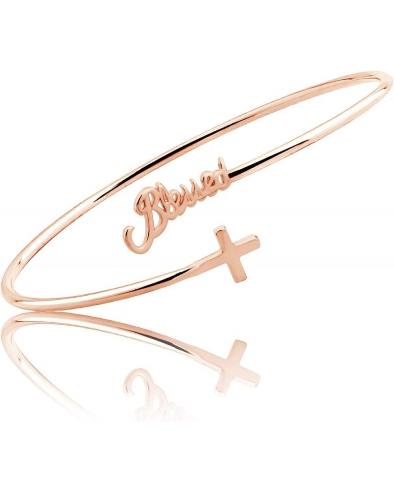 Blessed Bracelet Christian Religious Gifts Encouragement Jewelry Bible Verse Gifts Blessed Birthday Gifts … Rose Gold $7.69 B...