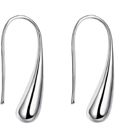 Novelty Design Simple Shiny 925 Silver Plated Infinity Teardrop Dangle Earrings Statement Costume Jewelry for Women Lady $7.6...