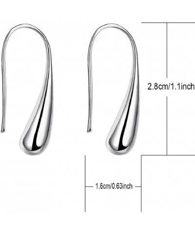 Novelty Design Simple Shiny 925 Silver Plated Infinity Teardrop Dangle Earrings Statement Costume Jewelry for Women Lady $7.6...