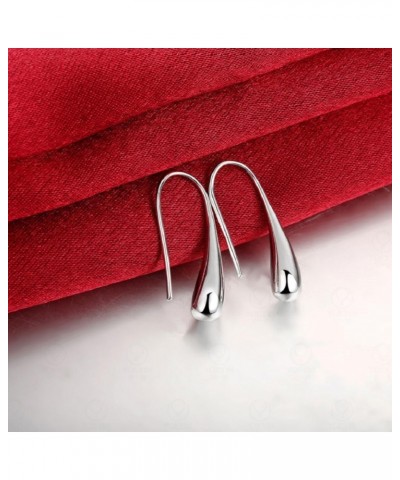 Novelty Design Simple Shiny 925 Silver Plated Infinity Teardrop Dangle Earrings Statement Costume Jewelry for Women Lady $7.6...