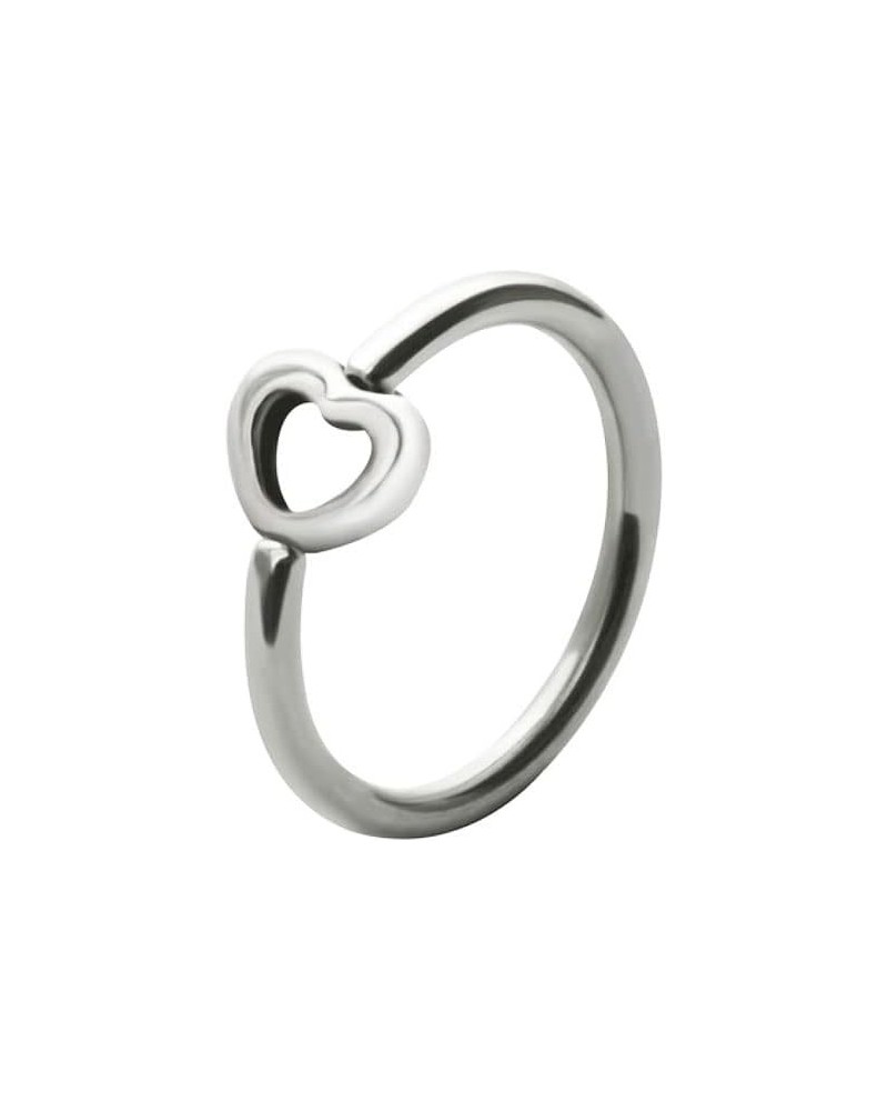 316L Surgical Steel Heart Captive Bead Charm Nose Ring, Tragus, Ear Cartilage Hoop Choose Your Size & Gauge Titanium-20 Gauge...