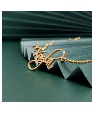 Large Cursive Name Necklace in Gold Personlized Initial Nameplate Pendant Jewelry Graduation Mom Gift for Women Girls Paris $...