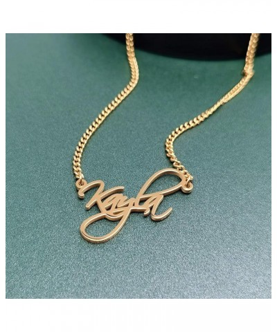 Large Cursive Name Necklace in Gold Personlized Initial Nameplate Pendant Jewelry Graduation Mom Gift for Women Girls Paris $...