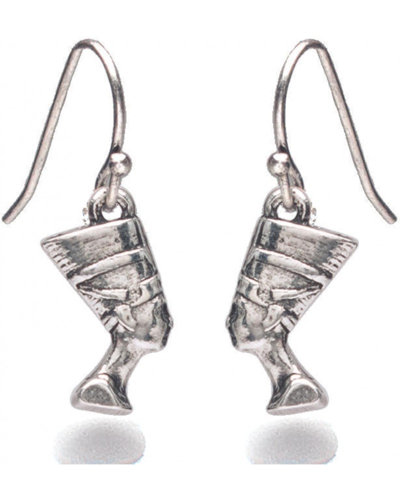 Egyptian Nefertiti Earrings - Silver Finish $9.41 Earrings