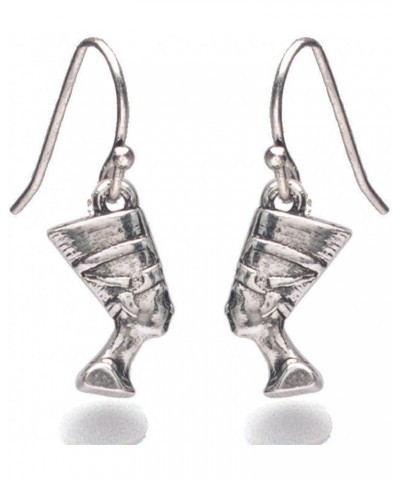 Egyptian Nefertiti Earrings - Silver Finish $9.41 Earrings