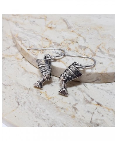 Egyptian Nefertiti Earrings - Silver Finish $9.41 Earrings