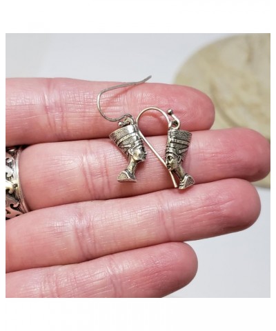 Egyptian Nefertiti Earrings - Silver Finish $9.41 Earrings