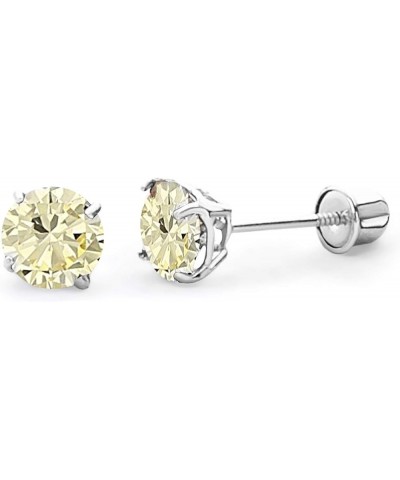 14k White Gold 5mm Round Solitaire Basket Set Stud Earrings with Screw Back - 12 Different Color Available Aug $20.64 Earrings