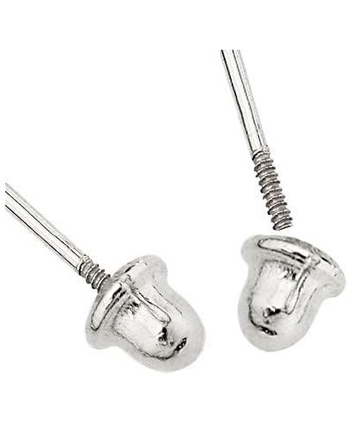 14k White Gold 5mm Round Solitaire Basket Set Stud Earrings with Screw Back - 12 Different Color Available Aug $20.64 Earrings