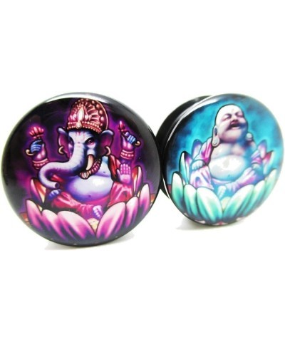 Ganesh & Buddha Ear Plugs - Acrylic - Screw on - NEW *Pair* - 10 Sizes 5/8" (16mm) $10.59 Body Jewelry