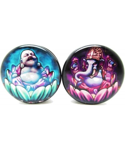 Ganesh & Buddha Ear Plugs - Acrylic - Screw on - NEW *Pair* - 10 Sizes 5/8" (16mm) $10.59 Body Jewelry