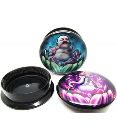 Ganesh & Buddha Ear Plugs - Acrylic - Screw on - NEW *Pair* - 10 Sizes 5/8" (16mm) $10.59 Body Jewelry