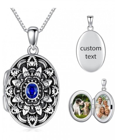 Round/Heart/Oval Shape Locket Necklace That Holds Pictures 925 Sterling Silver Personalized Birthstone Photos Engraved Locket...