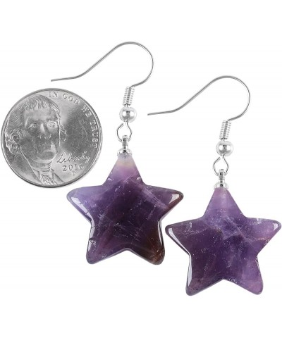 Crystal Star Earrings Healing Energy Pentagram Eardrop Drop Dangle Jewelry Gift for Women 1 Purple $9.80 Earrings