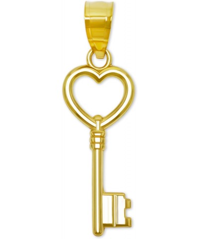 Charm America - Gold Polished Key Charm - 10 Karat Solid Gold - Key Pendant Charm $20.50 Pendants