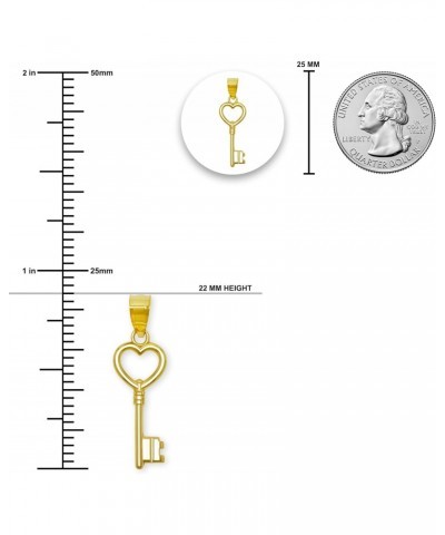 Charm America - Gold Polished Key Charm - 10 Karat Solid Gold - Key Pendant Charm $20.50 Pendants