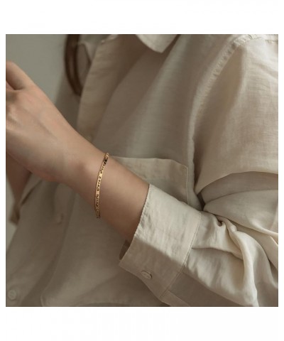 Gold Beaded Bracelets,18K Gold Plated Handmade Cute Satellite Diamond Cut Oval and Round Beads Rope Chain Dainty Bracelet for...