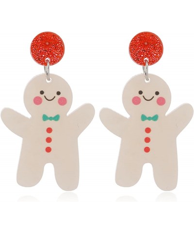 Christmas Earrings for Women Girls Cute Handmade Acrylic Lightweight Colorful Christmas Gingerbread Man Candy Cane Tree Cake ...