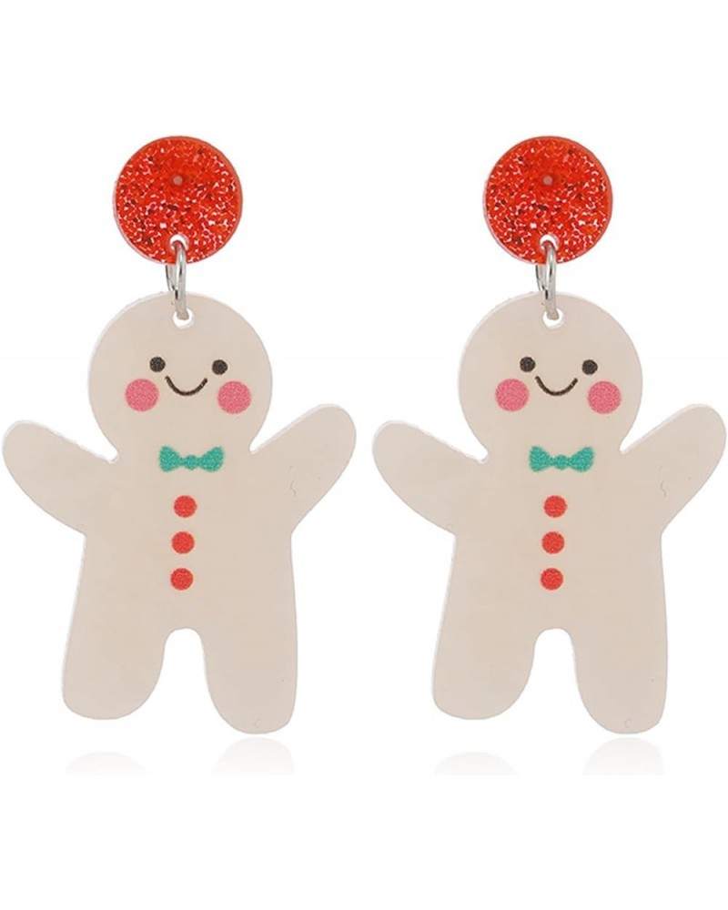 Christmas Earrings for Women Girls Cute Handmade Acrylic Lightweight Colorful Christmas Gingerbread Man Candy Cane Tree Cake ...