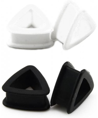 Triangle Silicone Ear Tunnel Plugs Gauges Expanders Black White Hollow Flexible Soft Tunnels Kit Stretcher Earrings Fashion P...