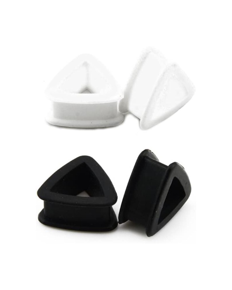 Triangle Silicone Ear Tunnel Plugs Gauges Expanders Black White Hollow Flexible Soft Tunnels Kit Stretcher Earrings Fashion P...