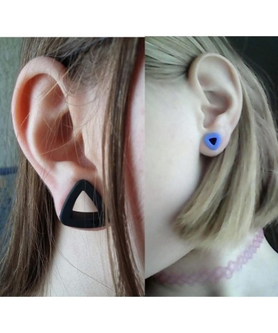 Triangle Silicone Ear Tunnel Plugs Gauges Expanders Black White Hollow Flexible Soft Tunnels Kit Stretcher Earrings Fashion P...