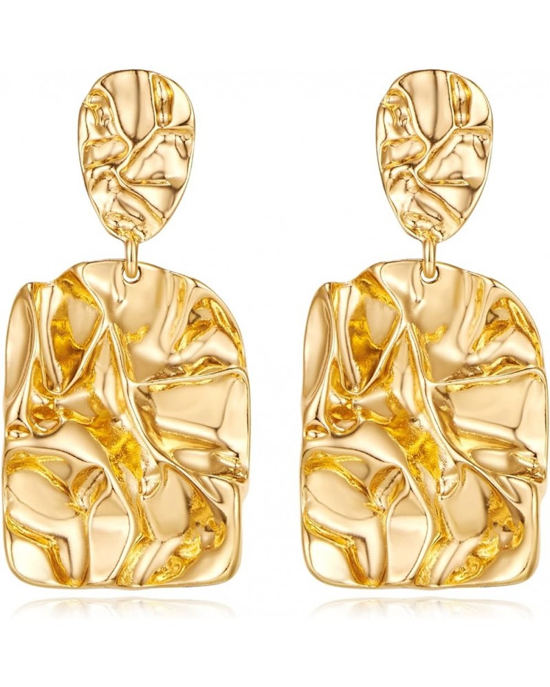 Matte Gold Silver Large Clip On Earrings for Women Statement Earrings gold $9.51 Earrings