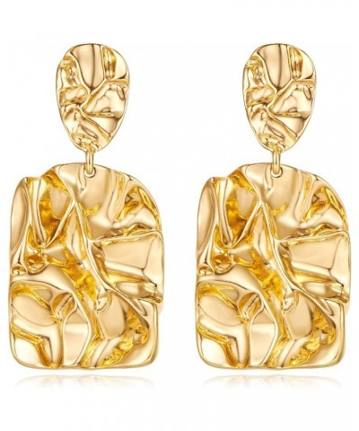 Matte Gold Silver Large Clip On Earrings for Women Statement Earrings gold $9.51 Earrings