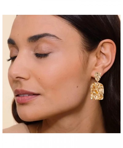 Matte Gold Silver Large Clip On Earrings for Women Statement Earrings gold $9.51 Earrings