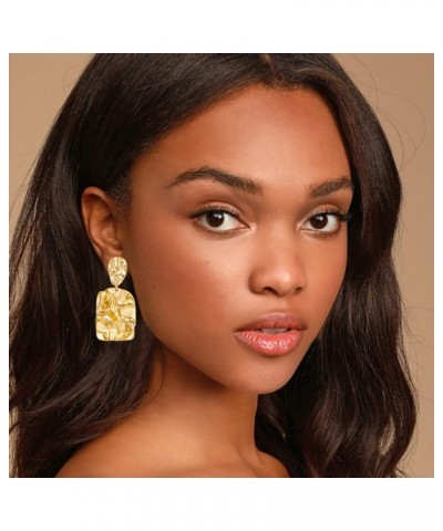 Matte Gold Silver Large Clip On Earrings for Women Statement Earrings gold $9.51 Earrings