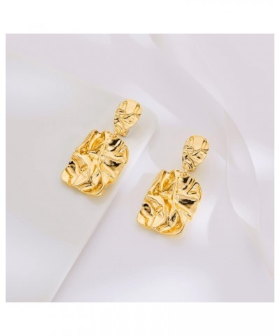 Matte Gold Silver Large Clip On Earrings for Women Statement Earrings gold $9.51 Earrings