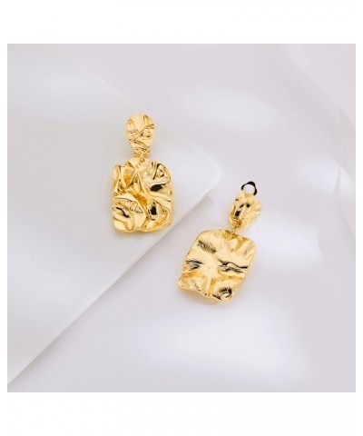 Matte Gold Silver Large Clip On Earrings for Women Statement Earrings gold $9.51 Earrings