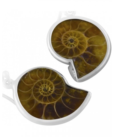 Sterling Silver Fossilized Ammonite Earrings $36.26 Earrings