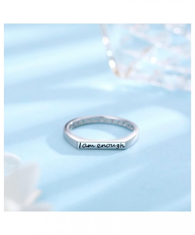 I Am Enough Ring Encouragement Inpiration Mantra Ring 925 Sterling Silver Eternity Promise Jewelry $18.14 Rings