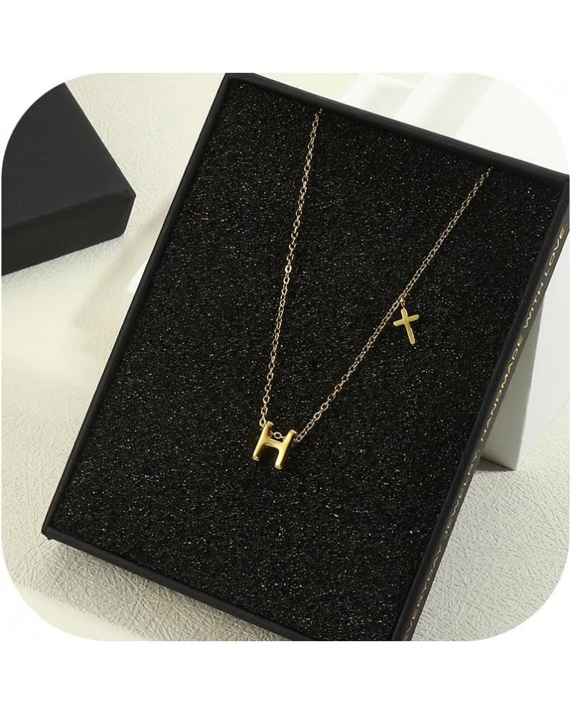 Initial Necklaces for Women 14K Gold Plated/Silver Initial Necklace Dainty Letter Cross Necklace Tiny A-Z Pendant Necklace Tr...