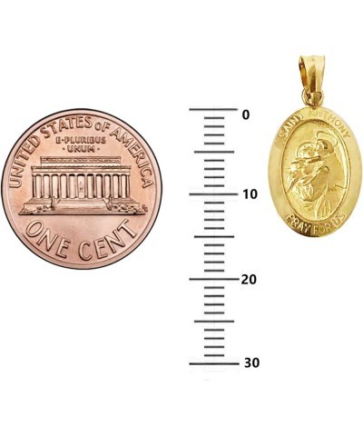 14k Yellow Gold Saint St. Anthony Oval Medal Charm Pendant Only or Chain Necklace with 18" Chain $45.85 Necklaces