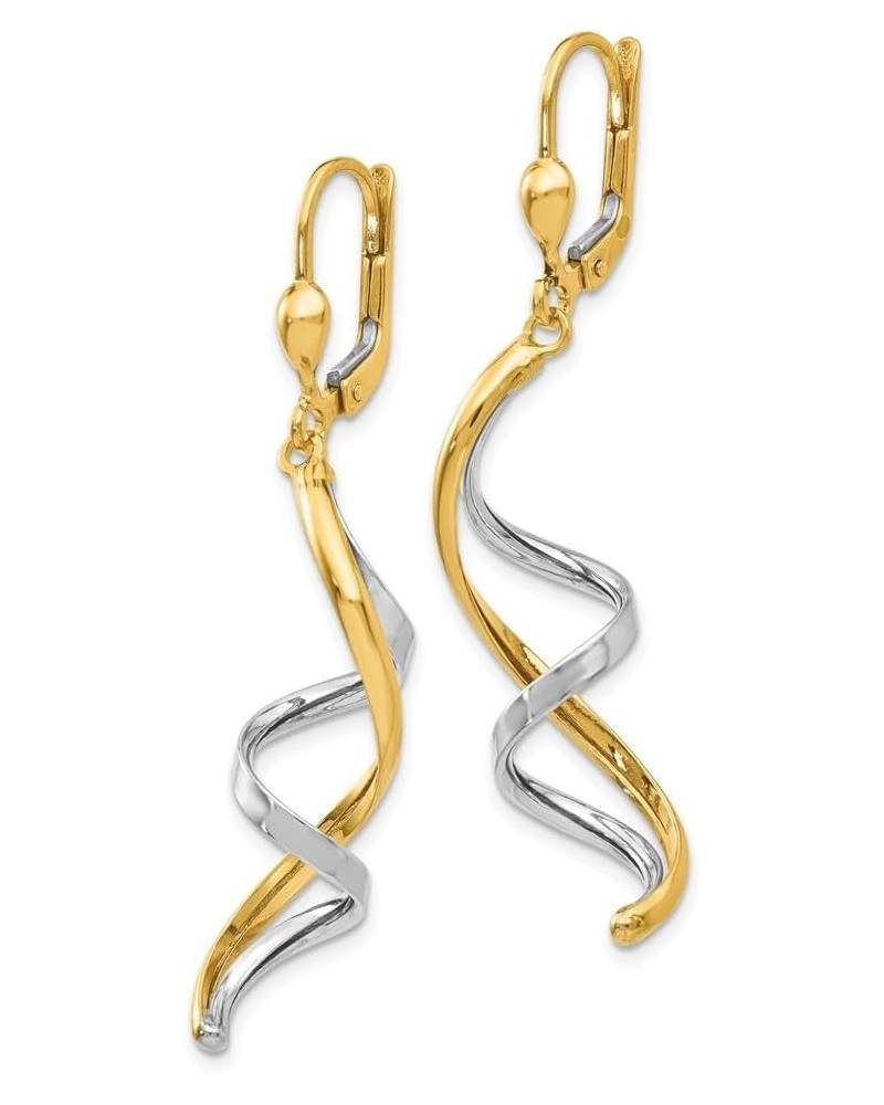 14K Two Tone Gold Spiral Leverback Earrings 14K Two Tone - 45mm - 1.77 inch $158.53 Earrings