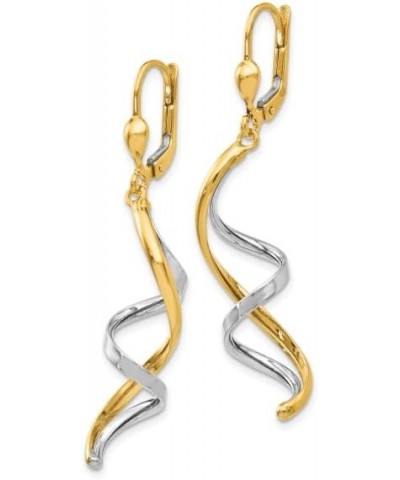 14K Two Tone Gold Spiral Leverback Earrings 14K Two Tone - 45mm - 1.77 inch $158.53 Earrings