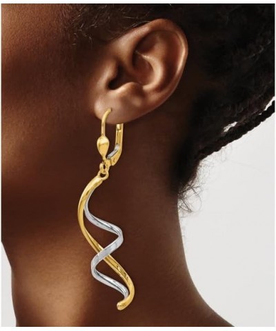 14K Two Tone Gold Spiral Leverback Earrings 14K Two Tone - 45mm - 1.77 inch $158.53 Earrings